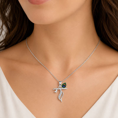 The Peacock Feather & Flute Signature Pendant